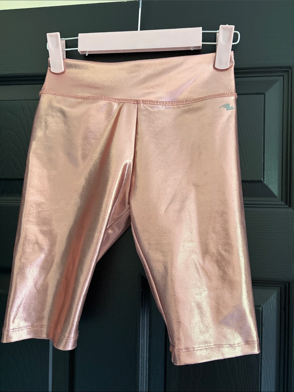 Athletic Works Metallic Rose Gold Girls Bike Shorts